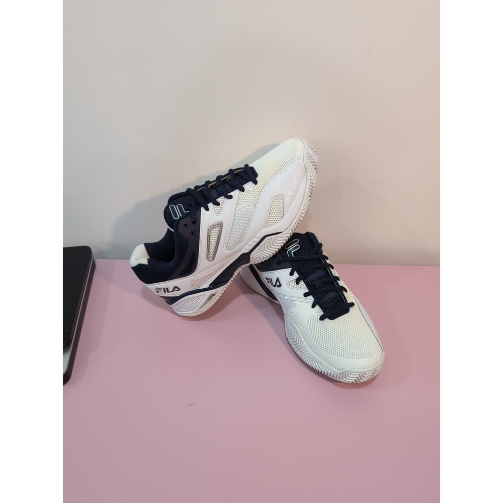 New FILA Veloce Sneakers Tennis Shoes White & Navy Women's Size 9.5